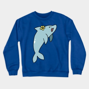 Dolphin Waering a Flower Crewneck Sweatshirt